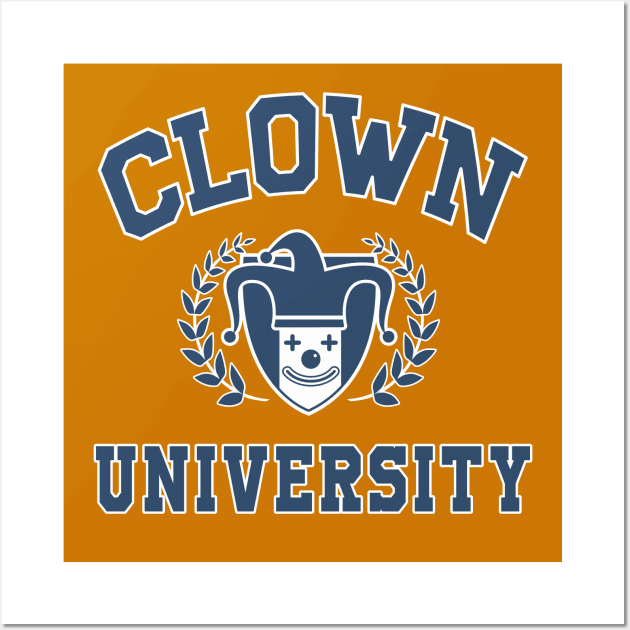 Clown university blue and white Wall Art by VinagreShop